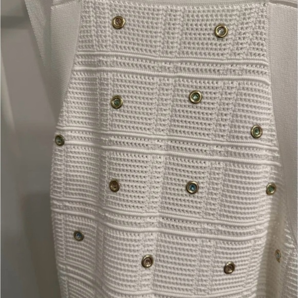 Sandro Cream Maxi Dress with Fringe Accents - Picture 3 of 7